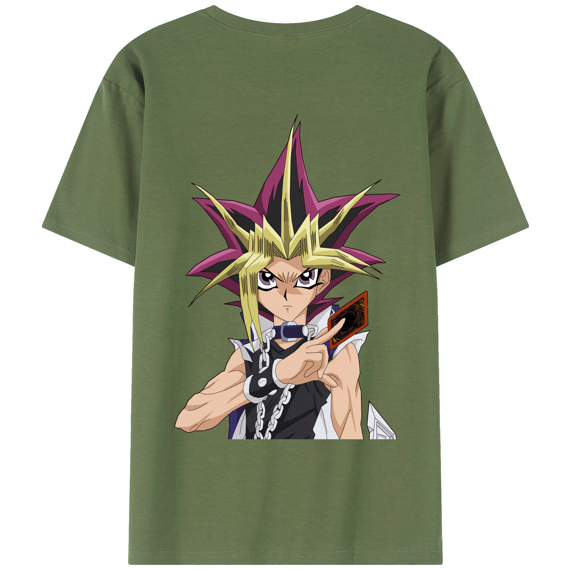 （画像用） 遊☆戯☆王 Yu-Gi-Oh! 綿100％ メンズ半袖Tシャツ（バックプリント） 通気性